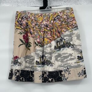 Leifnotes anthropologie mix pattern castle cotton skirt